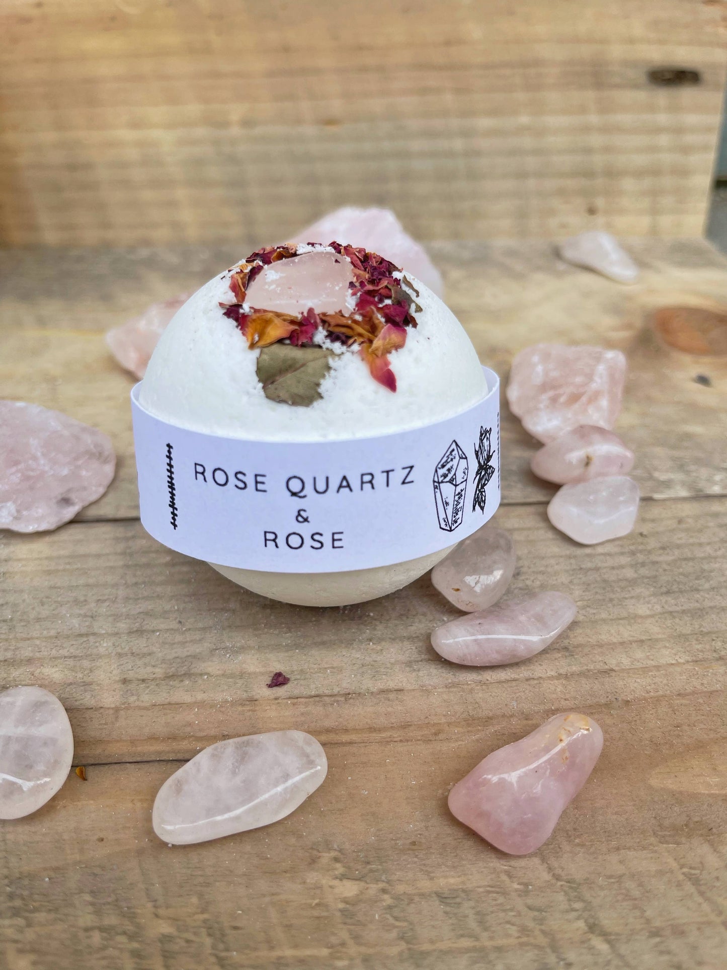 Rage Gems & Jewelry - Rose Quartz & Rose Bath Bomb: Mini