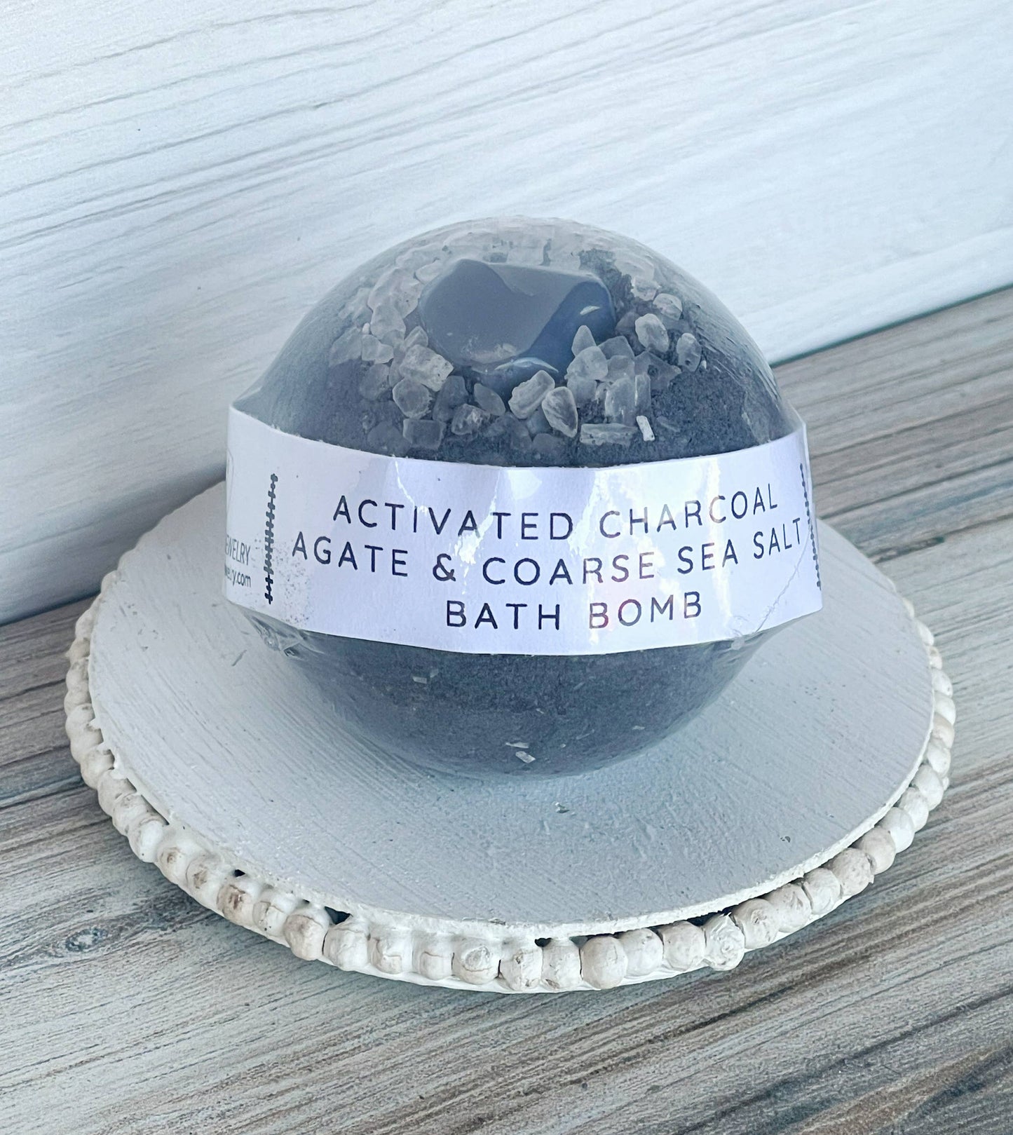 Rage Gems & Jewelry - Activated Charcoal, Agate & Coarse Sea Salt Bath Bomb: Medium