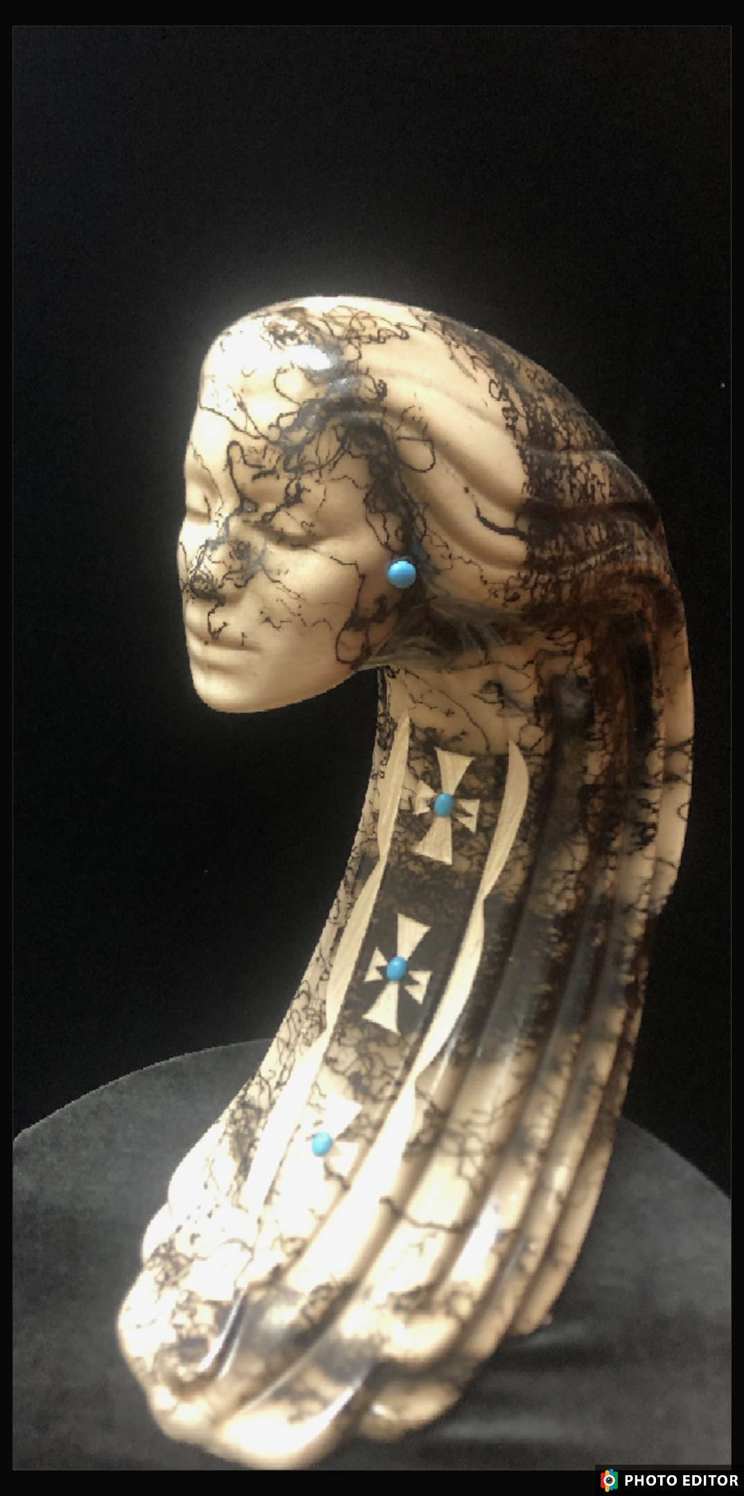 Navajo women horse hair bust