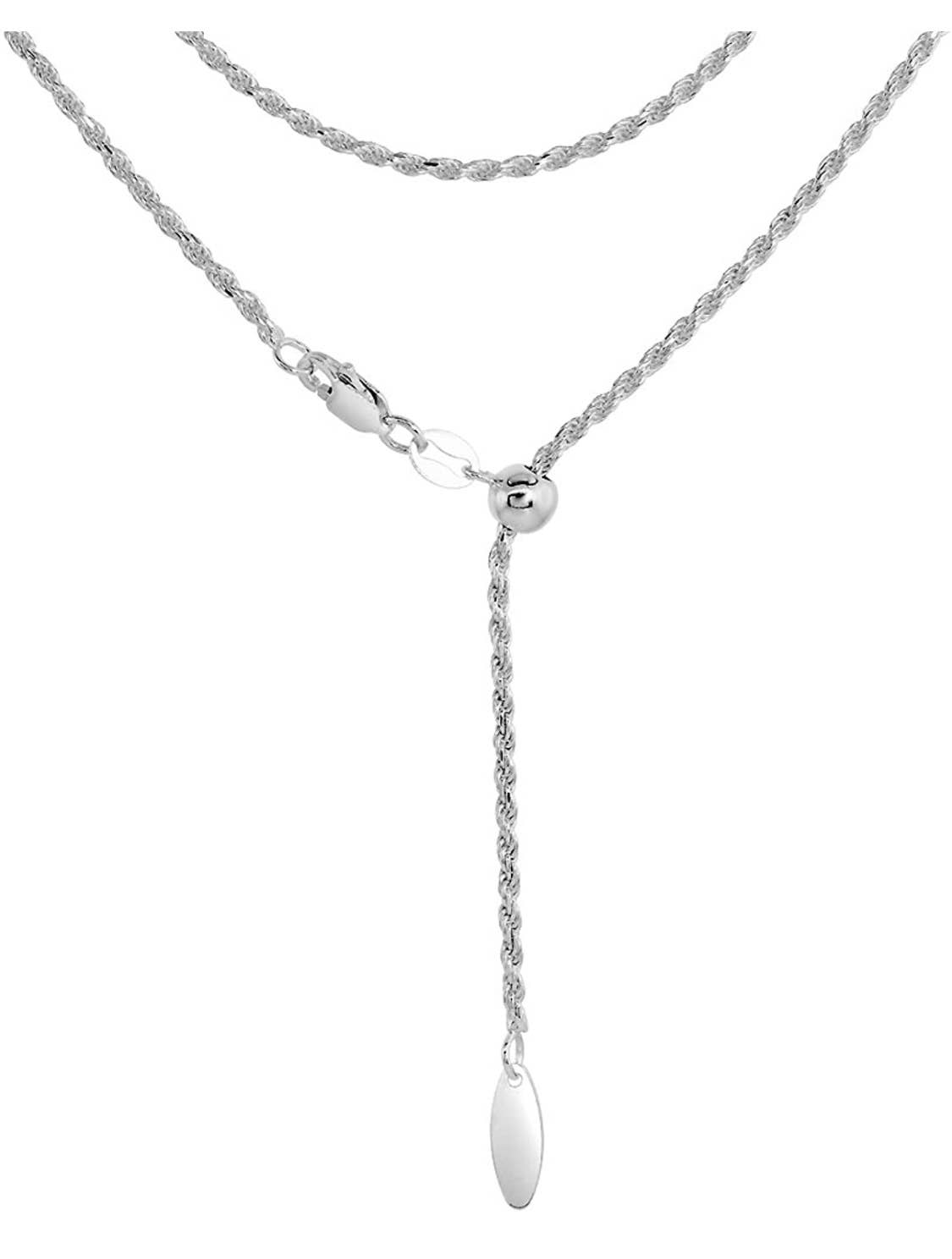 Donatello gian - Sterling Silver Rope Twisted Link Adjustable Chain Necklace