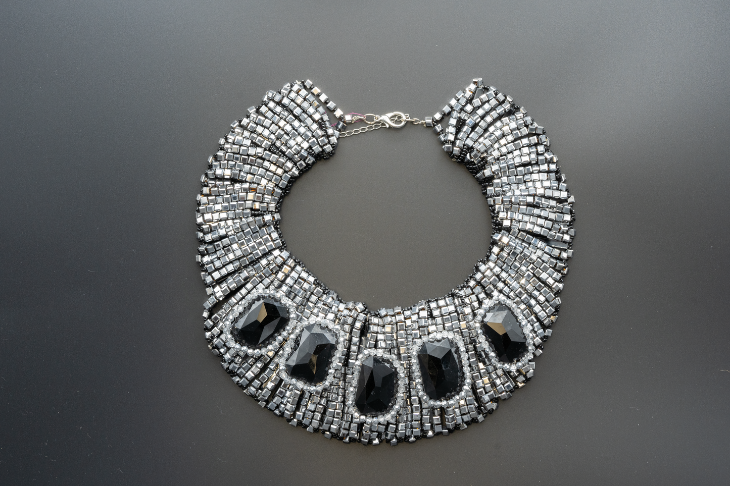 Onyx Collar and Crystal Necklace