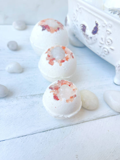 Rage Gems & Jewelry - Quartz & Pink Himalayan Salt Bath Bomb: Medium