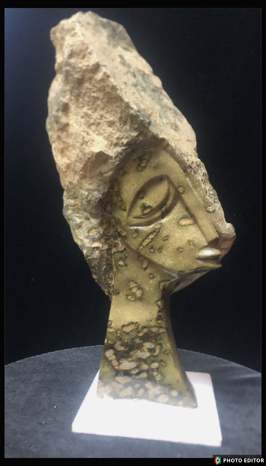 Leopard Stone Bust