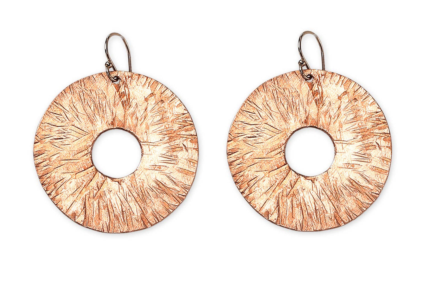 Chick Boss LLC - BURST Understated Disc Earrings explode with style: Copper