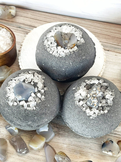 Rage Gems & Jewelry - Activated Charcoal, Agate & Coarse Sea Salt Bath Bomb: Mini