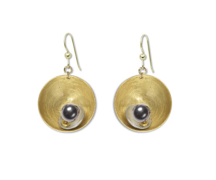 Chick Boss LLC - SPARK SMALL Perfect Go-To Mixed Metal Earrings: None/Metal Bead, Copper