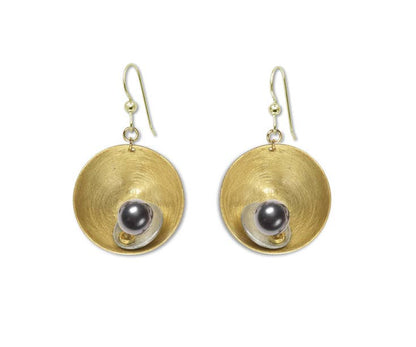 Chick Boss LLC - SPARK SMALL Perfect Go-To Mixed Metal Earrings: None/Metal Bead, Copper