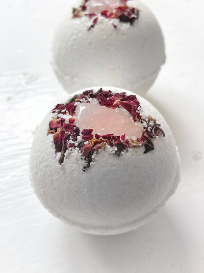 Rage Gems & Jewelry - Rose Quartz & Rose Bath Bomb: Medium