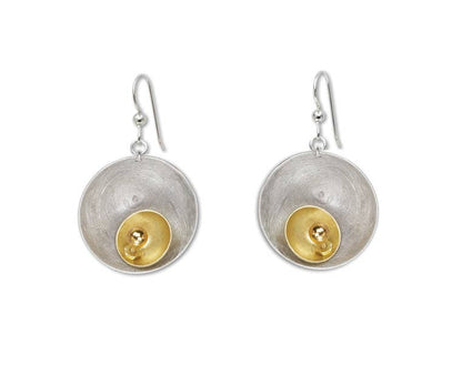 Chick Boss LLC - SPARK SMALL Perfect Go-To Mixed Metal Earrings: None/Metal Bead, Copper