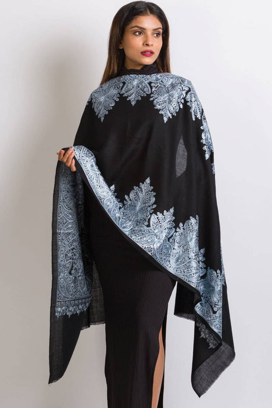 Sevya Handmade - Priya Embroidered Wool Shawl