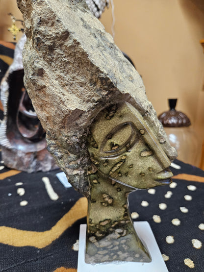 Leopard Stone Bust